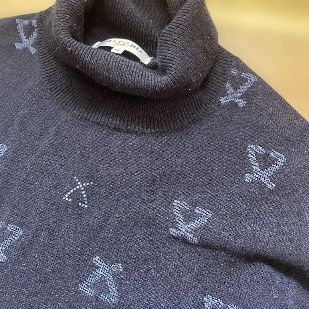 LEONARD SPORT タートルネック ニット セーター カシミヤシルクの通販