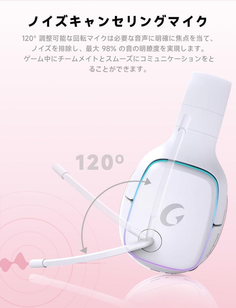 ゲーミングヘッドセット 2.4G USB Type-c マイク付き 立体音響