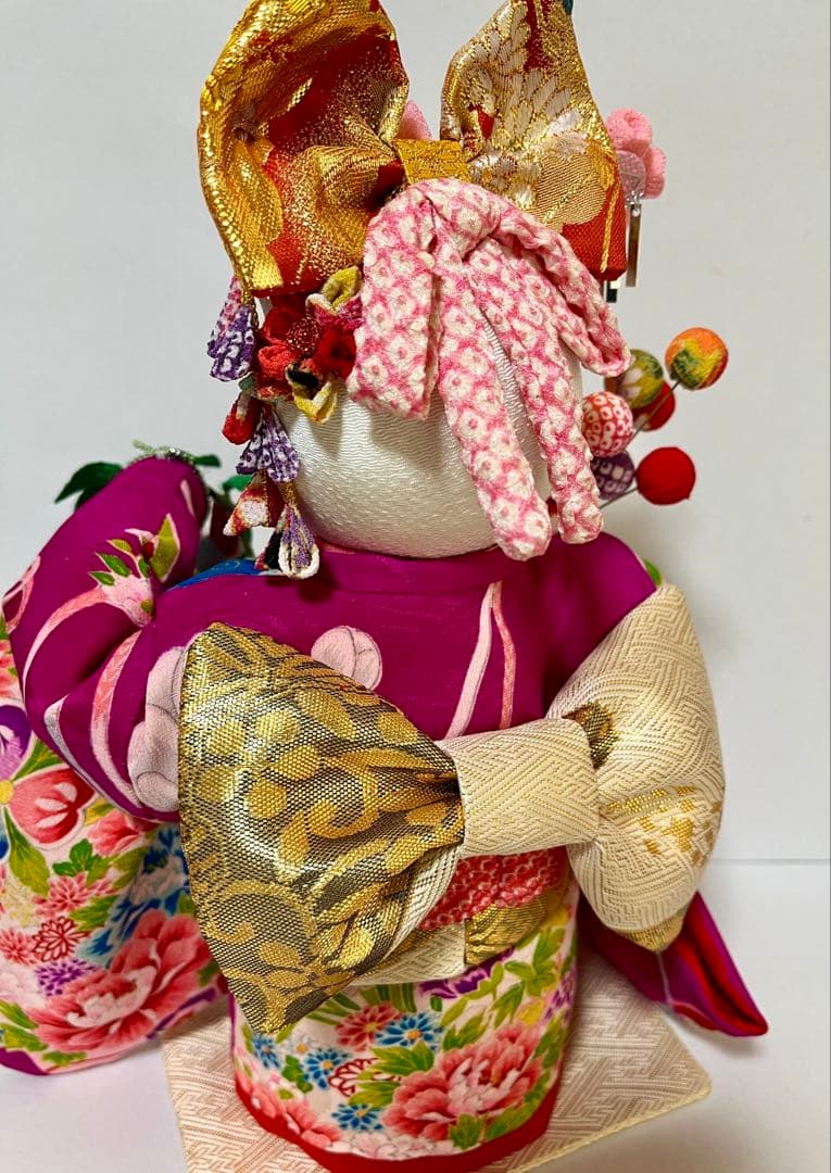 ねこの創作人形】ちりめん細工 縮緬細工 招き猫 まねき猫 和風猫 七夕