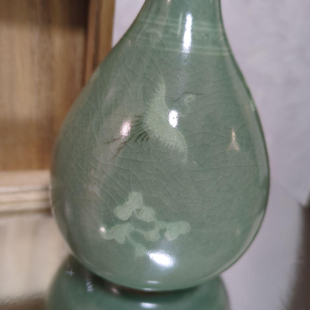 希少】申相浩 青磁花瓶 韓国人間国宝 釜谷陶房 花入 花器 共箱 新品