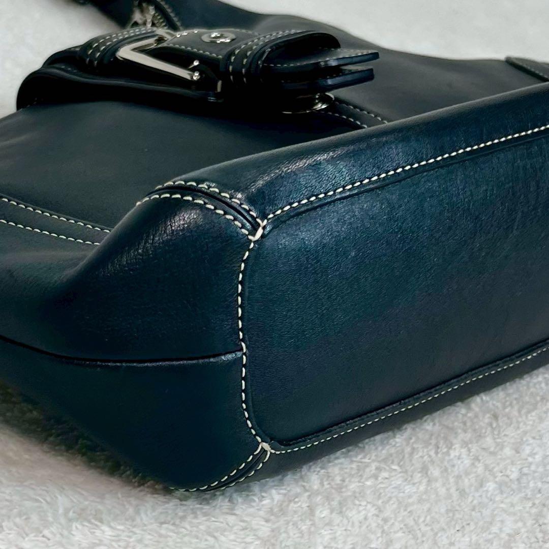 極美品✨】コーチ レザー ワンショルダー 黒 ロゴタグ7463 ソーホーの