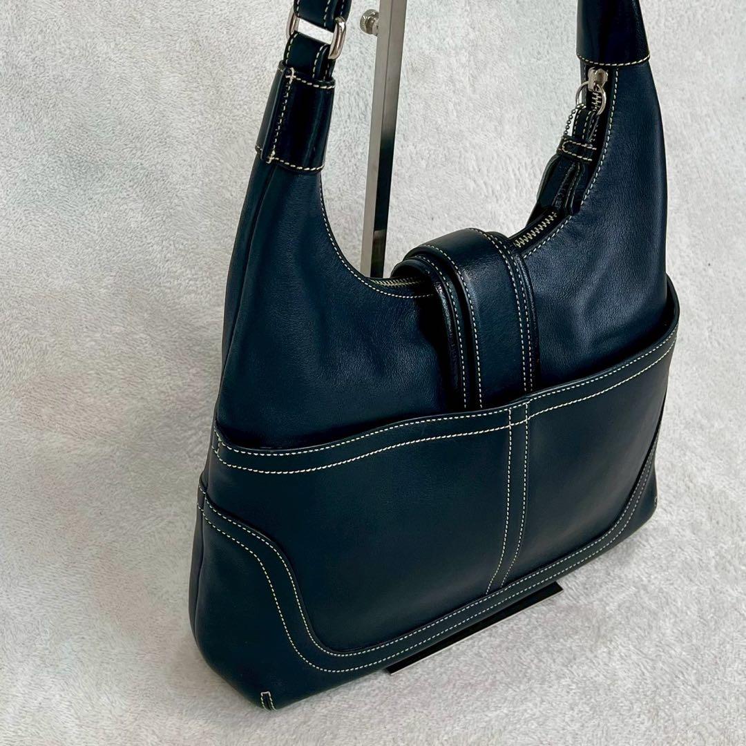 極美品✨】コーチ レザー ワンショルダー 黒 ロゴタグ7463 ソーホーの