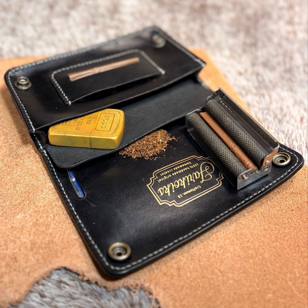 ◎柔らかい二つ折り.スムース革シャグポーチ◎