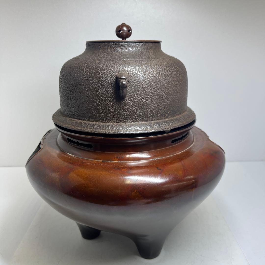 角谷莎村 風炉釜 共箱 7.8㌔ 東Y7-1106①タルサ - メルカリ