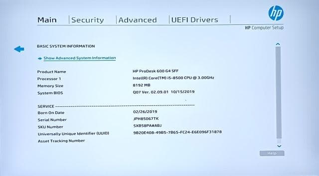 ②☆BIOS起動OK☆ジャンク☆HP ProDesk 600 G4 i5 8GB