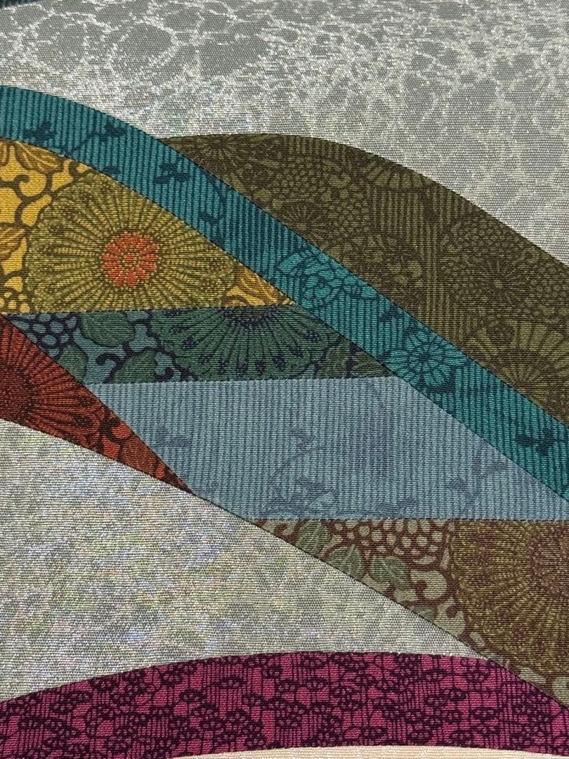 人間国宝 南部芳松」謹製 切りばめ 菊唐草模様 お洒落袋帯