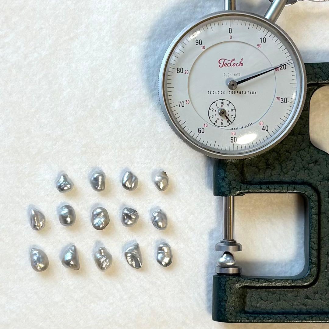 パール ルース 南洋真珠 黒蝶ケシ 6mm 変形フラット 15pcsブラック