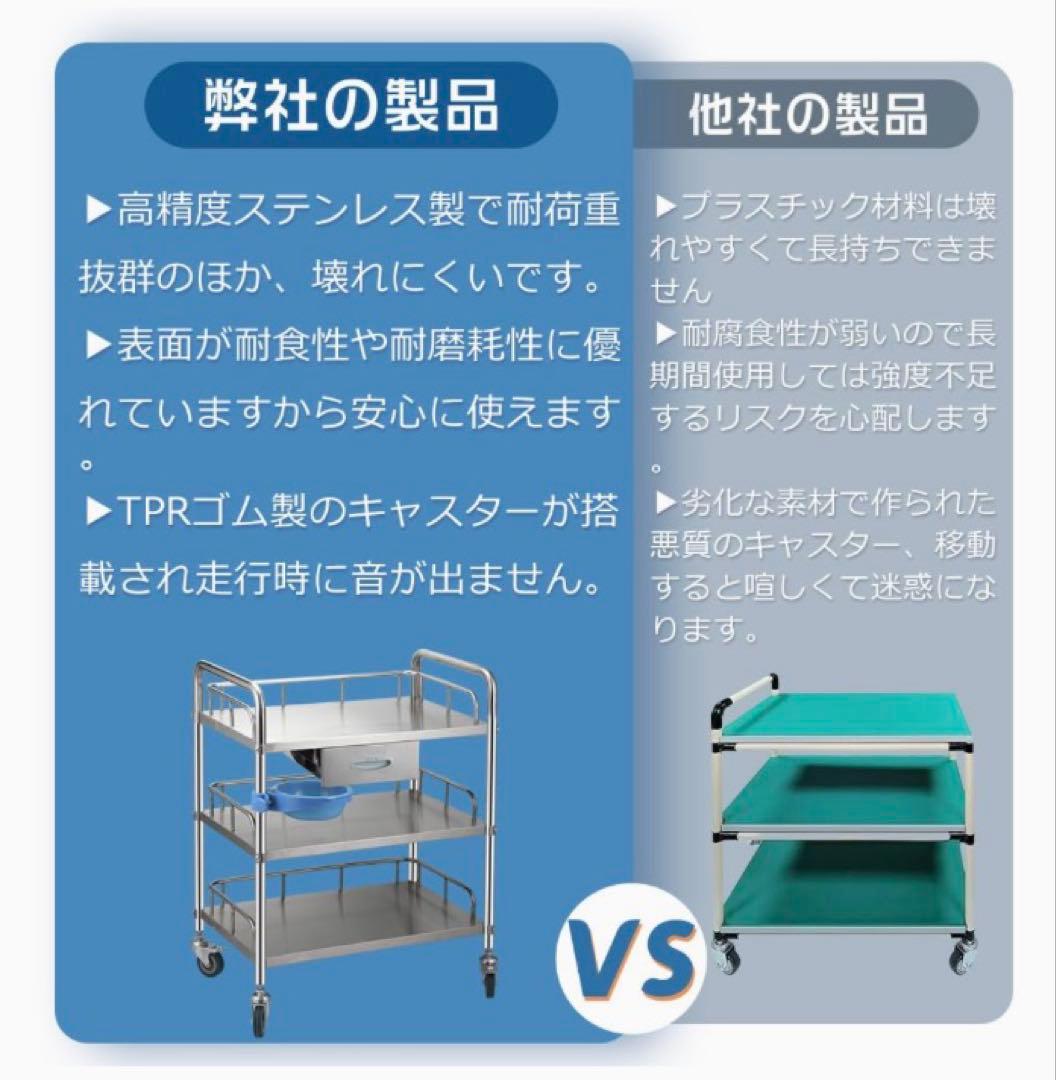 ❤️大特価❤️ 医療用ワゴン ダートバケット 2段 ブレーキ 引き出し