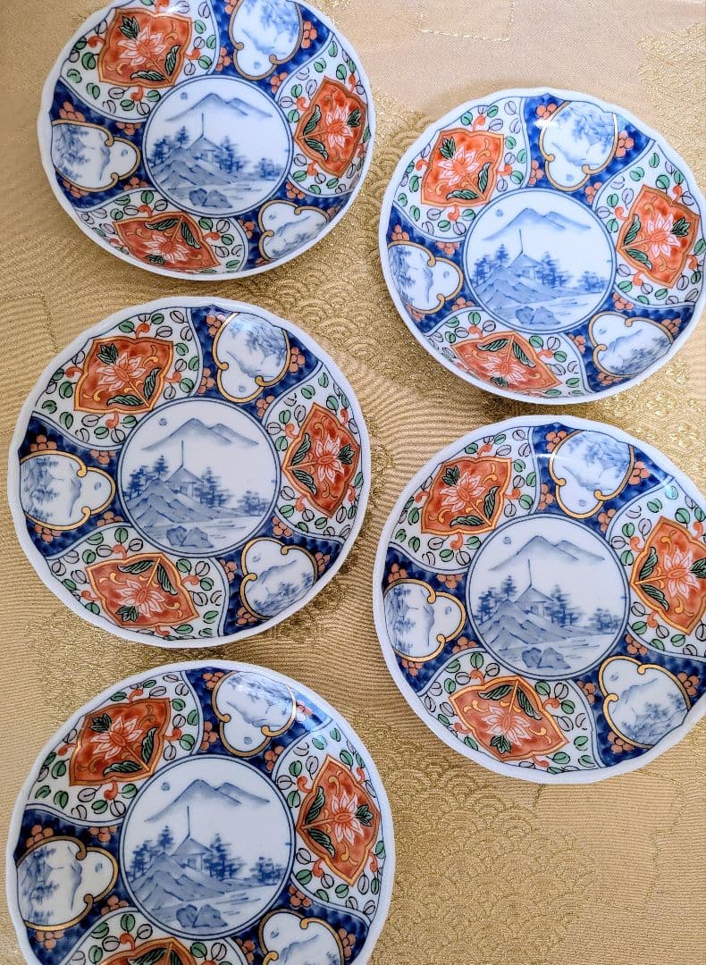 有田焼❀京紫龍峰❀古伊万里様式❀金彩色絵❀小皿セット❀未使用