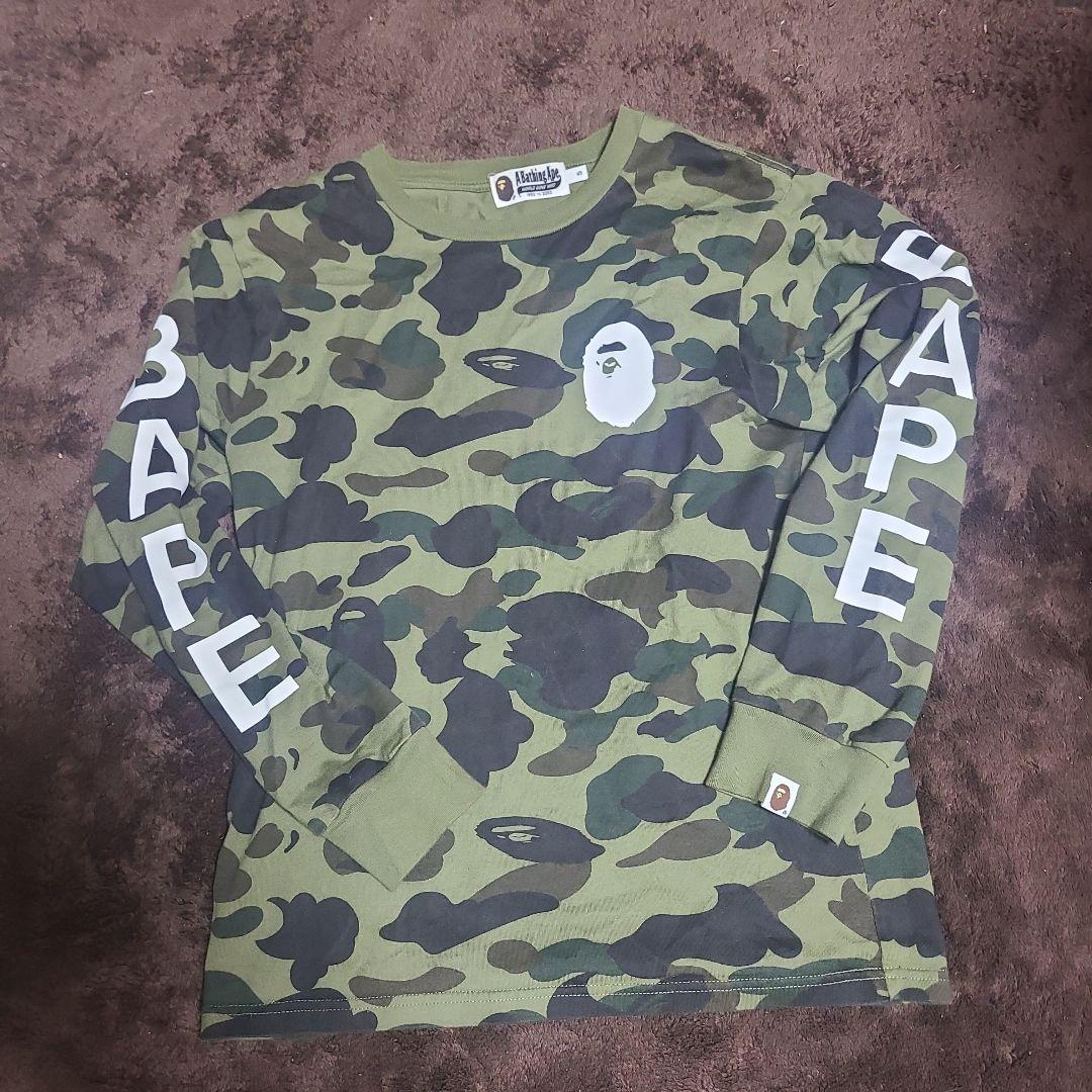 a bathing ape カモフラ ロンT 緑 - メルカリ