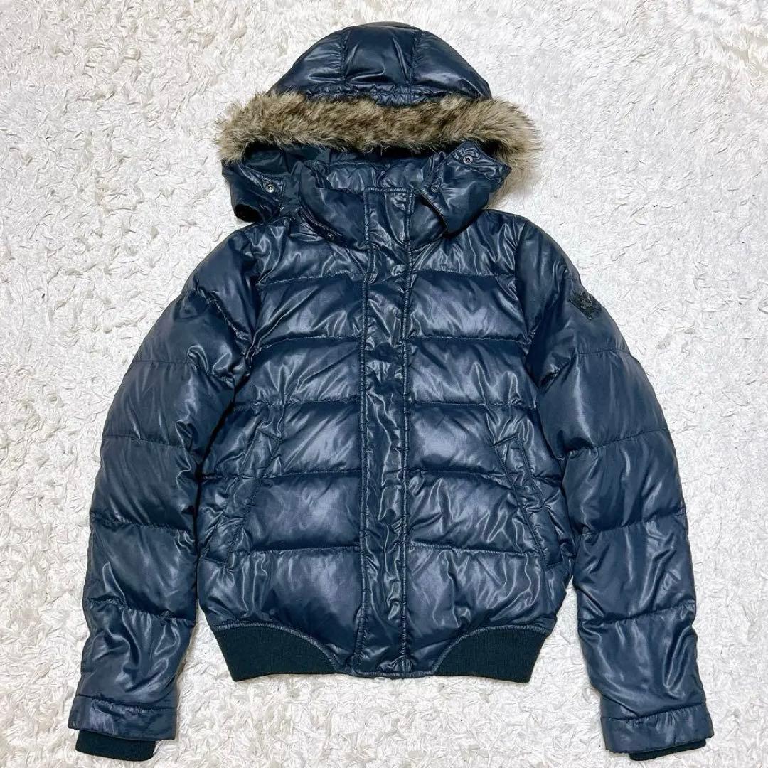 DIESEL ディーゼル ダウンジャケット ファー ネイビー y2k - メルカリ