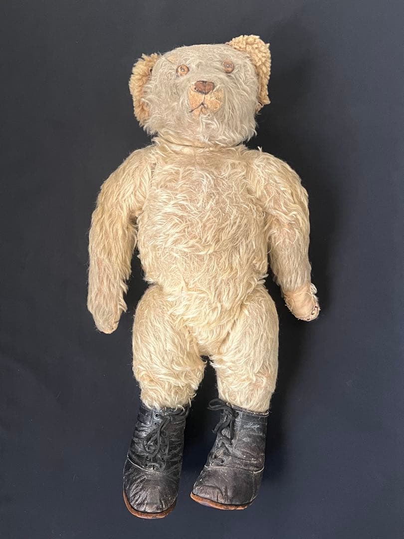 アンティークヴィンテージ英国製テディベア 革靴ぬいぐるみベアくま