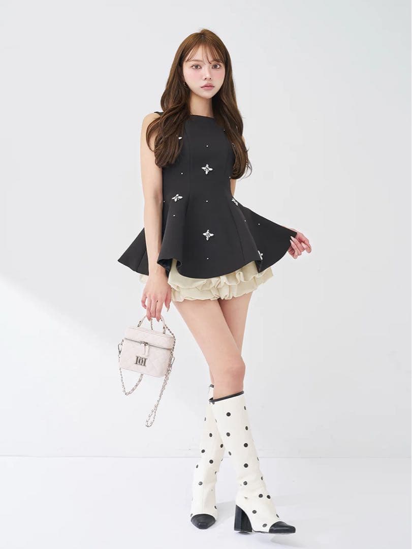 Darich ダーリッチ ビジューフレアバルーンミニドレス - メルカリ