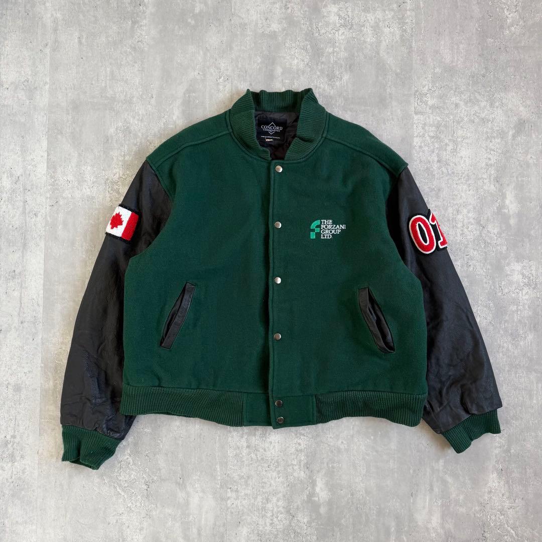 CONCORD 90s~ ウール×レザー CANADA スタジャン XL 刺繍 - メルカリ