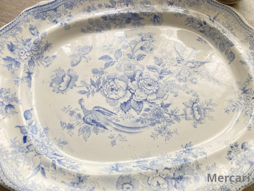 【レア】ヴィクトリアン　アジアティックフェザンツオーバル　大皿　38.5cm
