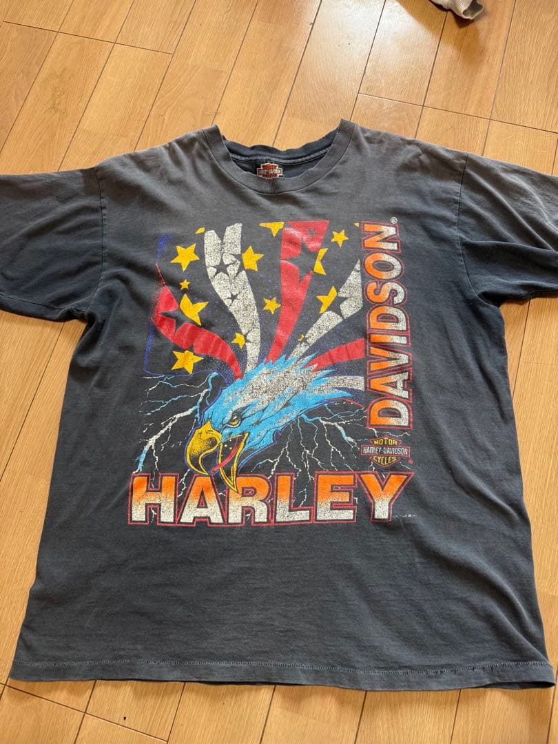 Harley Davidson ハーレーtシャツ taka着似サンダースパイダー 90's Harley Tシャツ | Thunder & Lightning - 古着屋グレープフルーツ