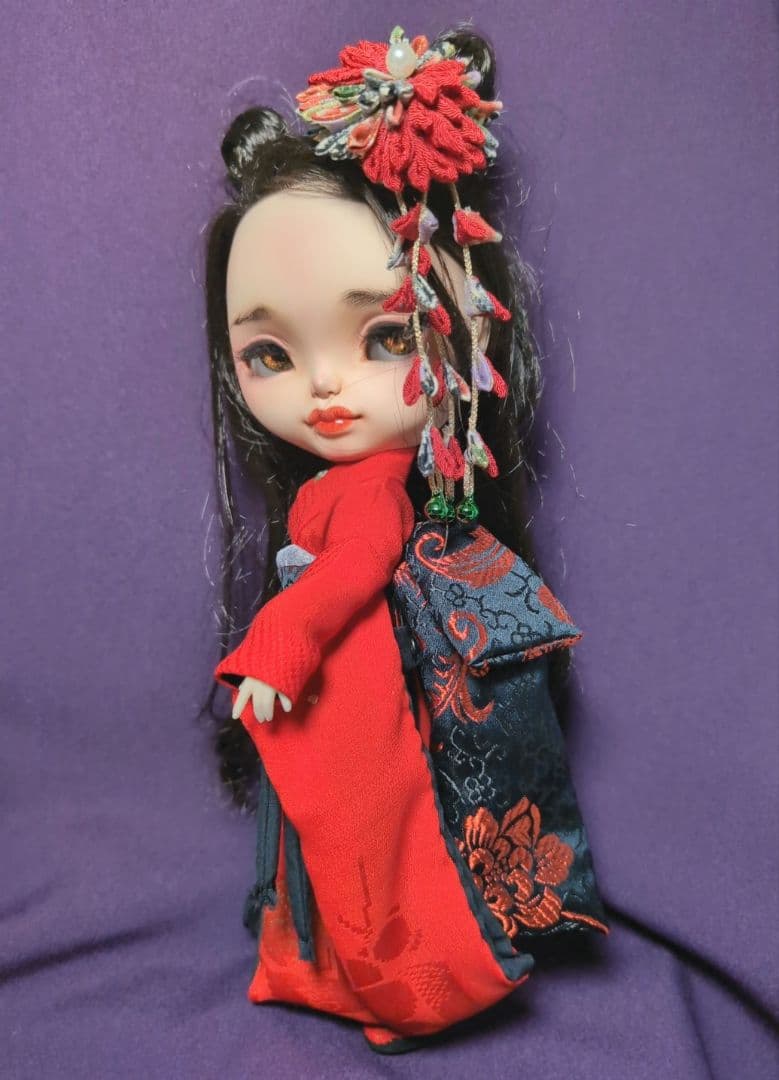 アイシードール　振袖セット リカちゃん アイシードール 着物 作り帯 セット 振り袖 帯 アウト