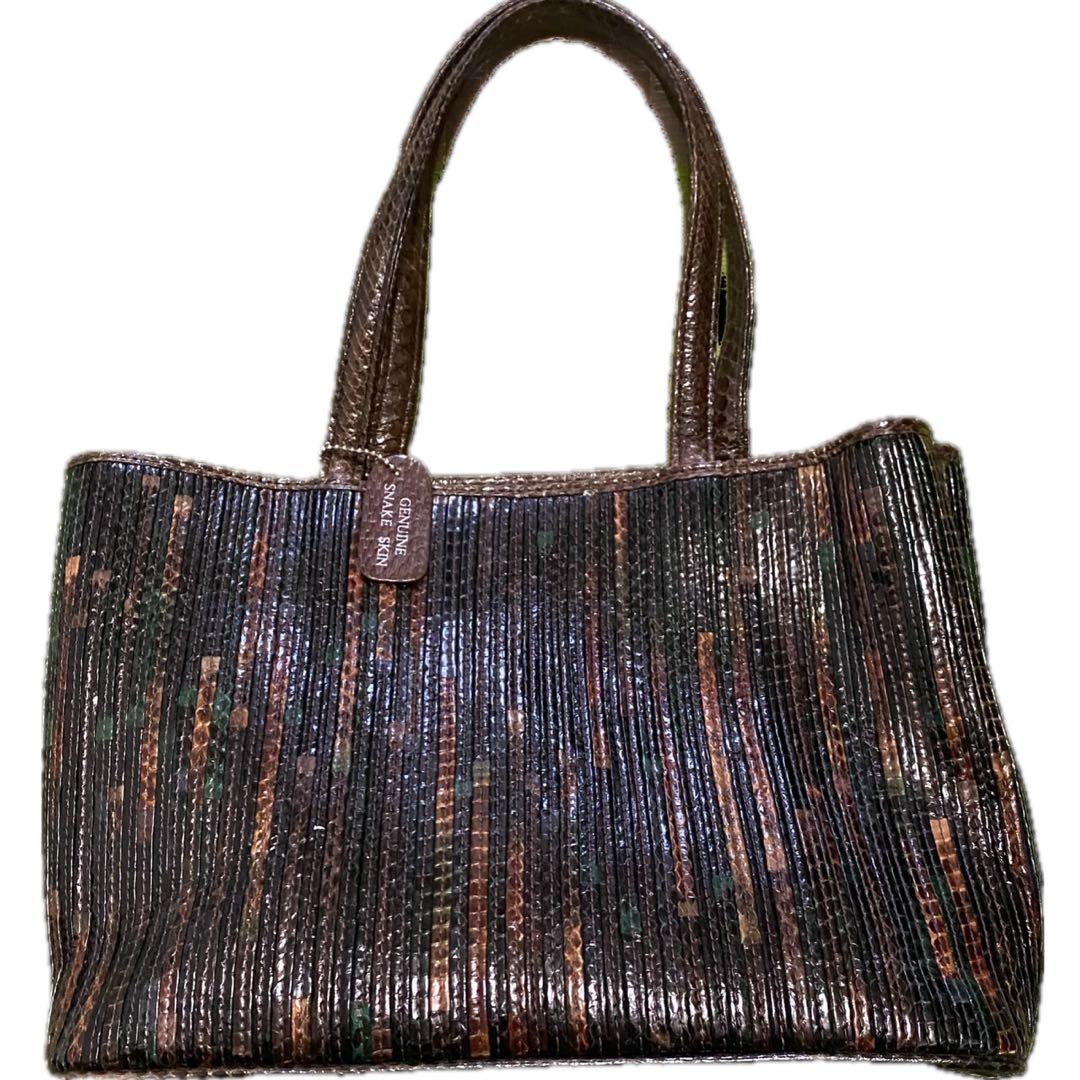 70s 美品diamond Python handbag シリアル付 希少