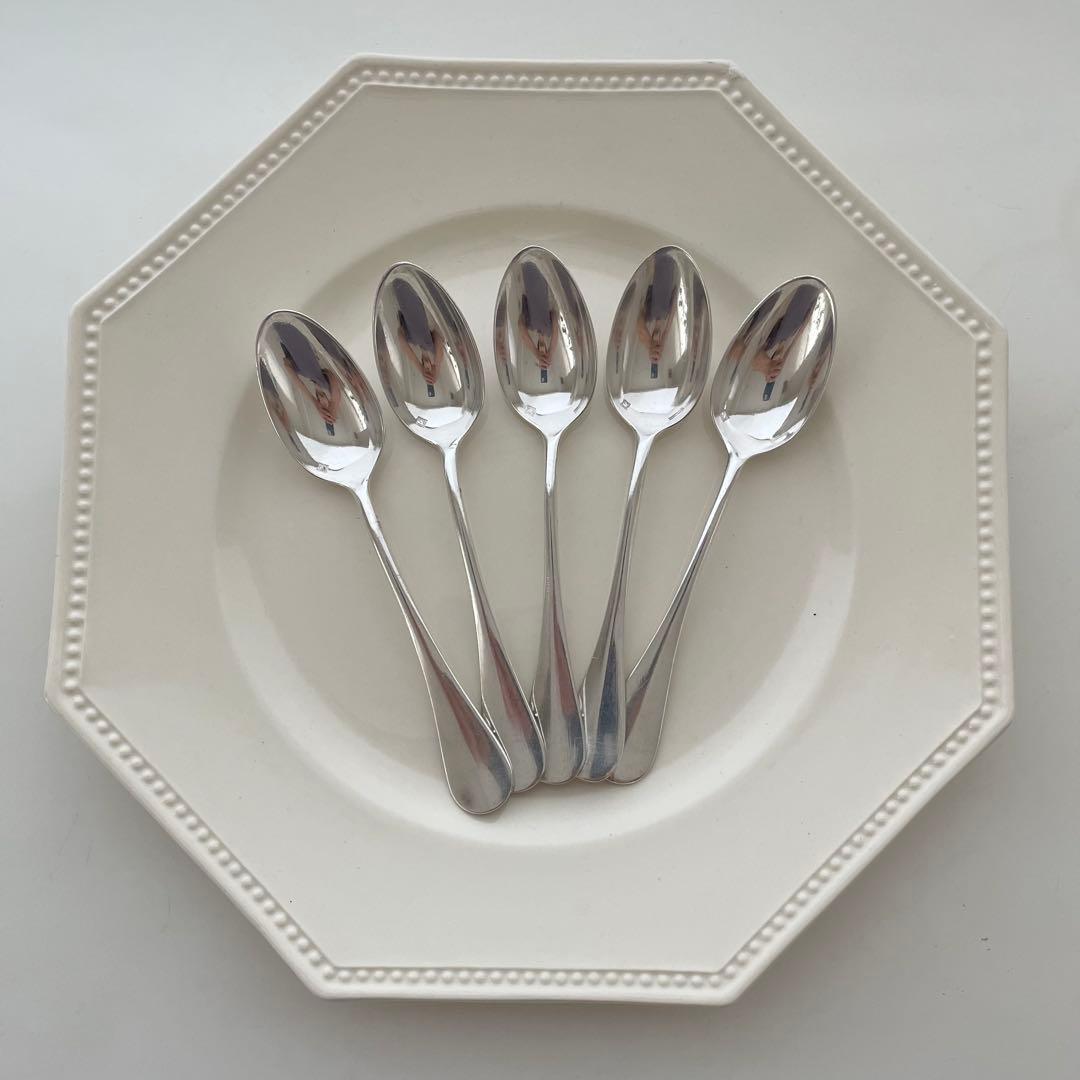 フランスアンティーク エルキューイ シルバースプーン5本セットBaguette