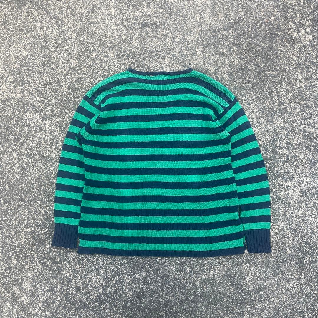 90's vintage ポロバイラルフローレン ボーダー ニット ダメージ加工