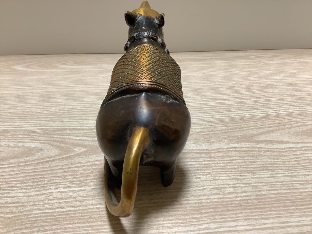 《 チベット密教　ヒンドゥー教　新品 》 マウス　幸運の使い　真鍮　約1420g