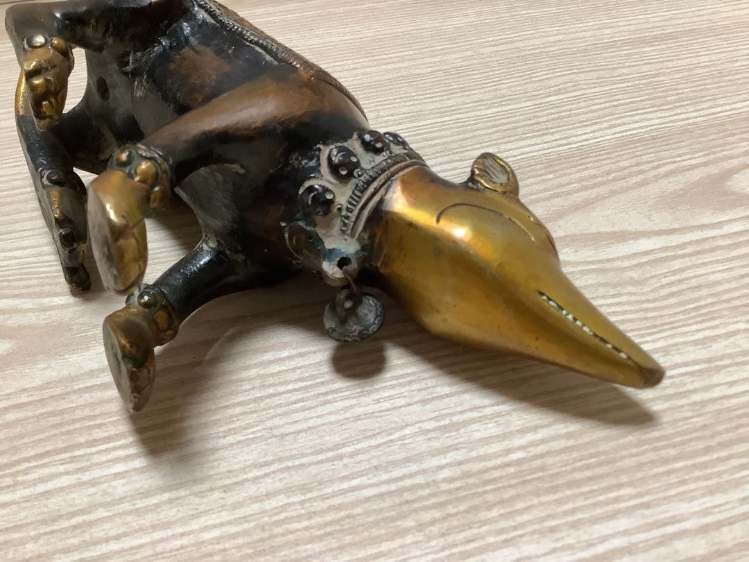 《 チベット密教　ヒンドゥー教　新品 》 マウス　幸運の使い　真鍮　約1420g