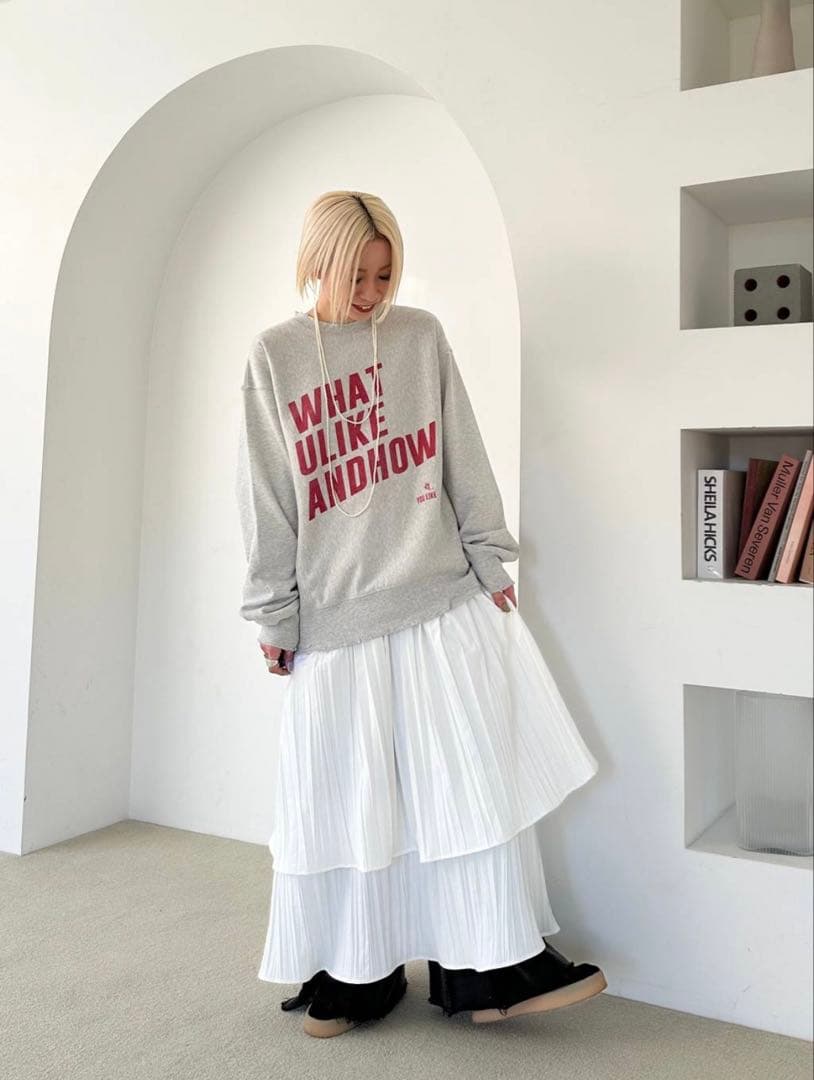 eL】JEANASISロゴスウェットプルオーバーeL×おねグレーeL×ONE