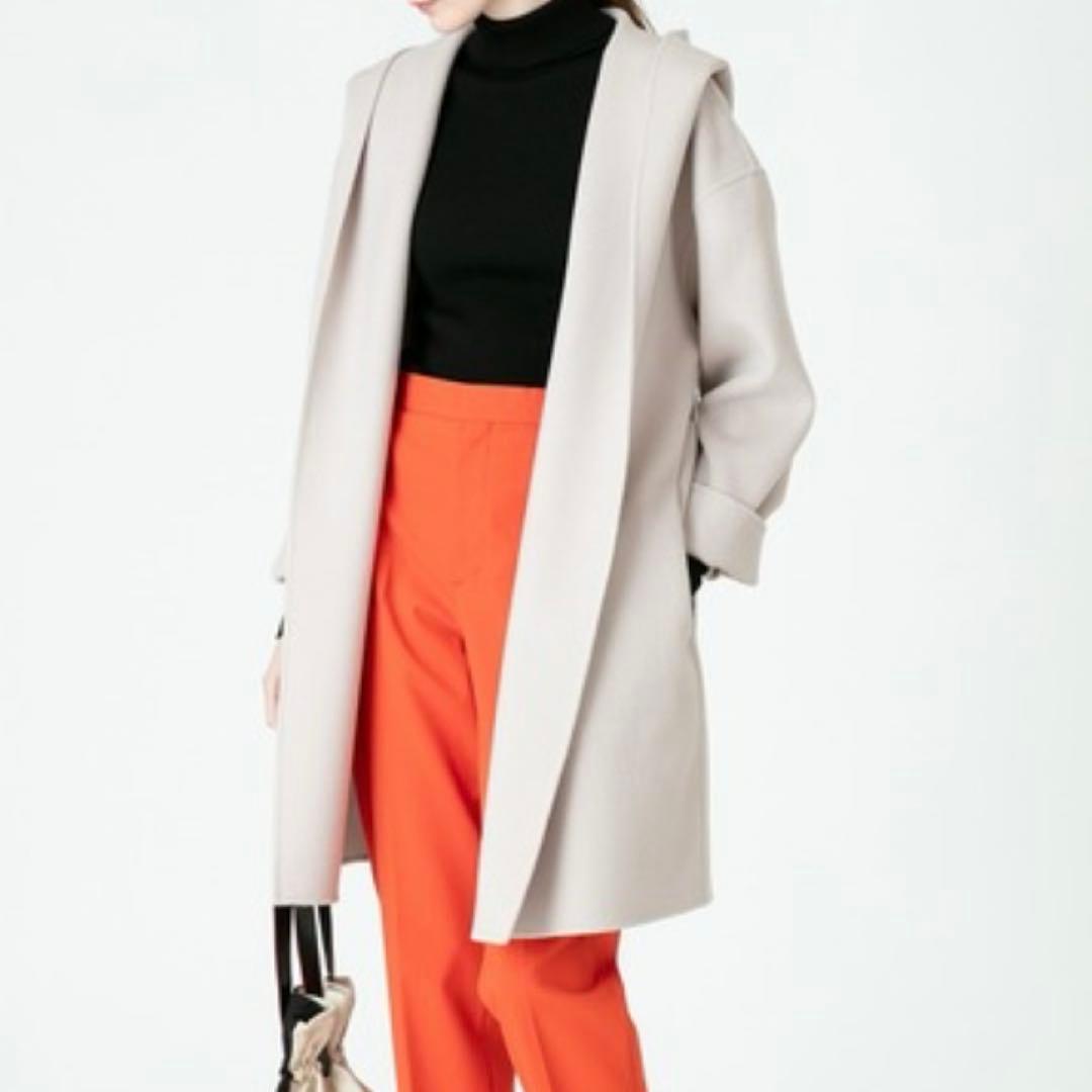 allureville アルアバイル カシミヤ混 リバーフーディーコート - メルカリ