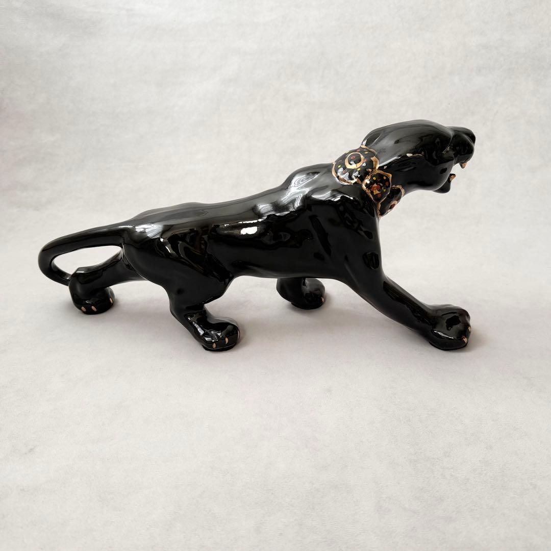 Vintage ブラックパンサー 置物 陶器 50s 60s ミッドセンチュリー