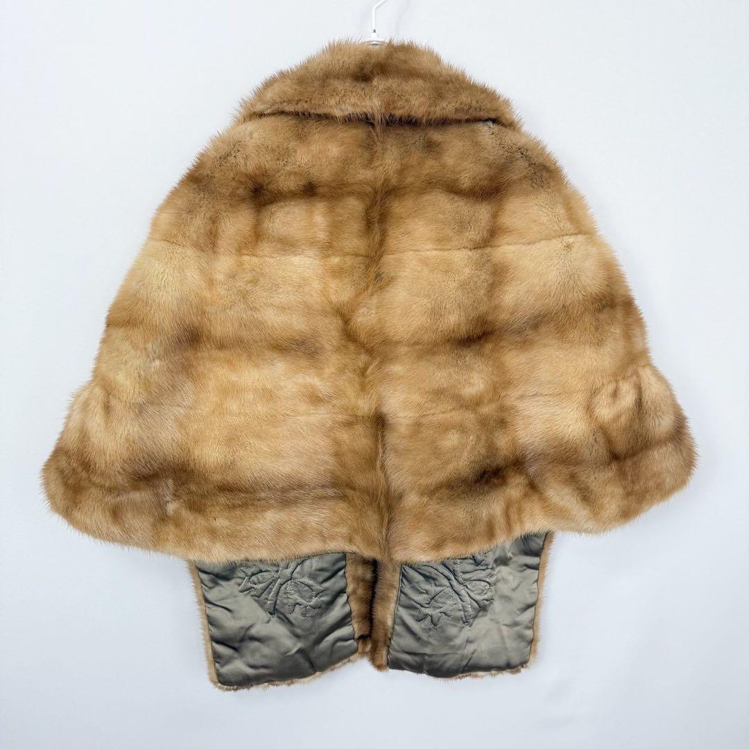 ヴィンテージ 毛皮 ミンクファー リアルファー ケープコート 羽織り