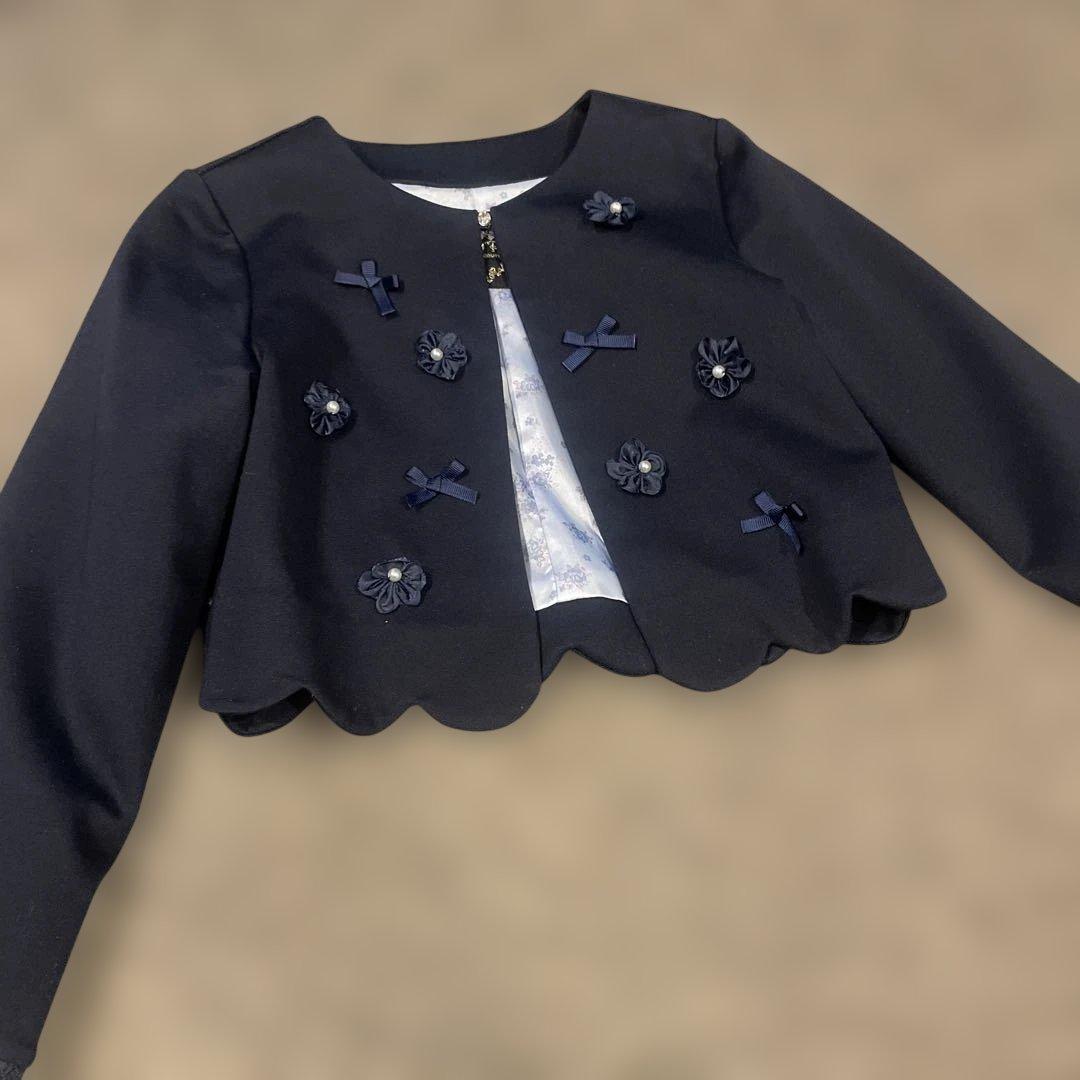 mezzopiano 花モチーフ ノーカラージャケット 120 - メルカリ