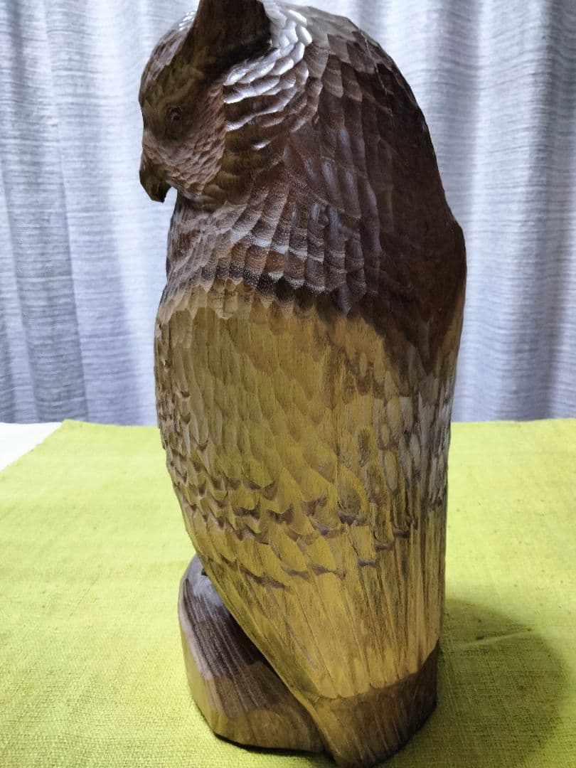 青山作 木彫 フクロウの置物 北海道洞爺湖 民藝 - メルカリ