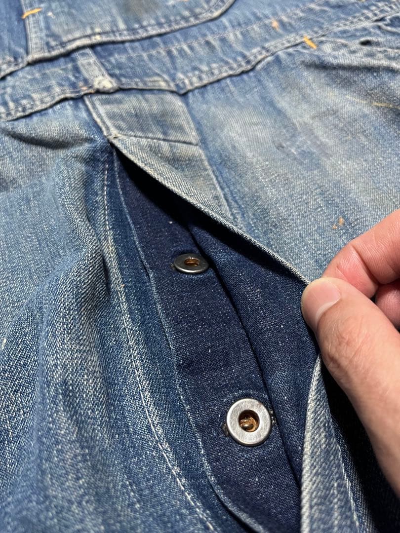 vintage】大戦モデル 月桂樹ボタン オーバーオール ドーナツボタン