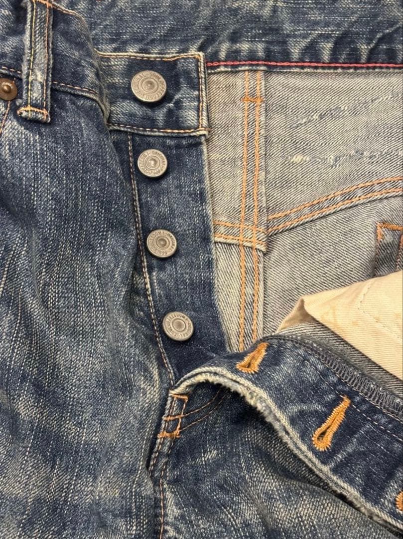 00's y2k ダメージデニム フェード ヒゲ グランジ archive - メルカリ