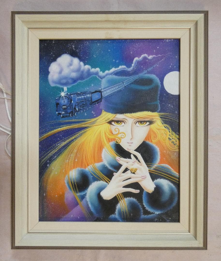 絵画 油絵 松本零士「人物」 サインF6サイズ額装済み 肉筆手描き