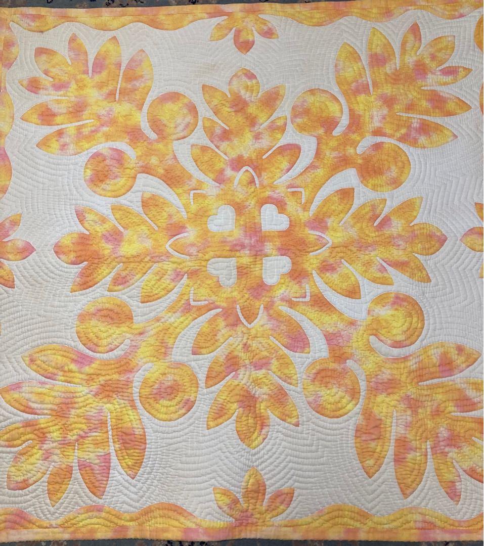 最終値下げ ハワイアンキルトタペストリー ハンドメイド【101cm✖️102cm】