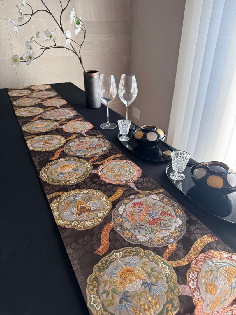 ︎専用◼︎C1273◼︎高級袋帯 正絹 鏡裏文 葉と実 唐織(〜270cm