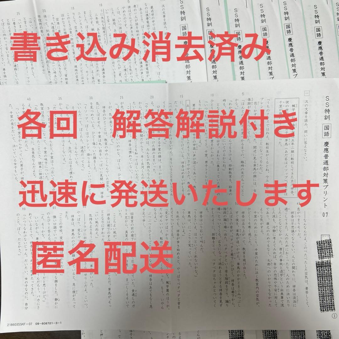 サピックス SS特訓 国語 慶應普通部対策 全14回フルセット SAPIX