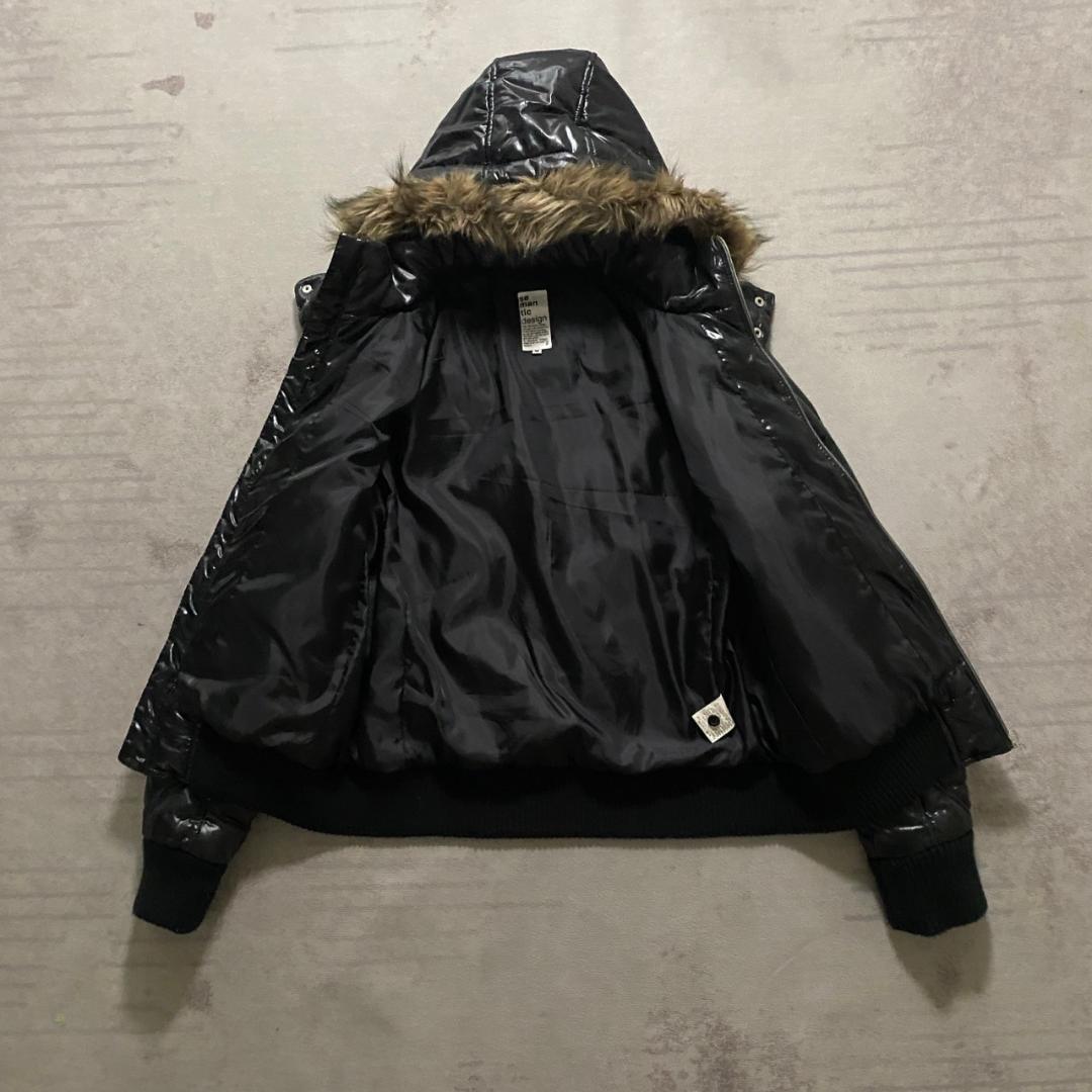 00s Y2K ファー ダウンジャケット 光沢 グランジ お兄系 - メルカリ