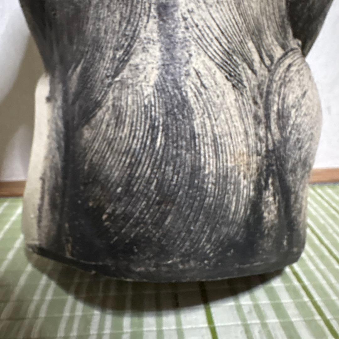 信楽焼 白 たぬき 狸 焼き物 ホワイト 2代 38cm 陶芸 工芸品 置物