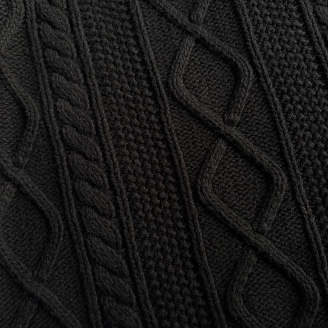 00s OLD GAP aran pattern cotton knit BLK 00s BLK
