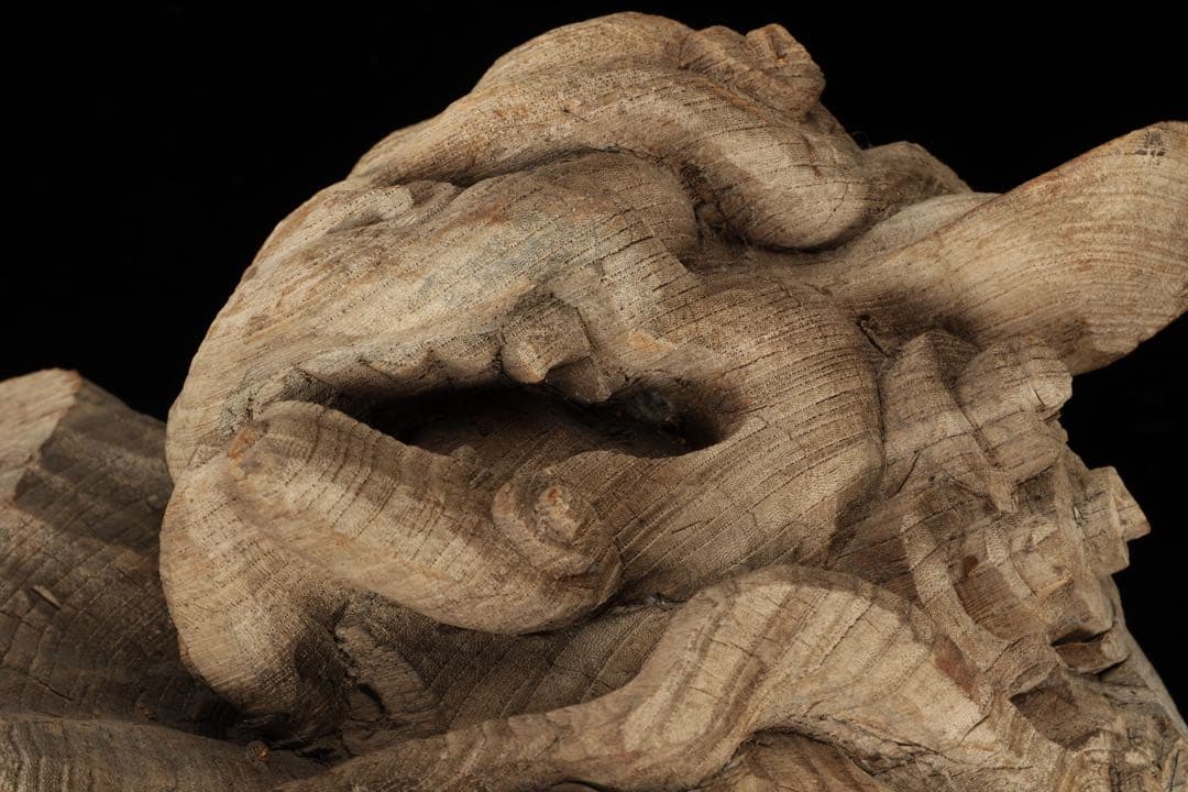 石川雲蝶 木彫 獅子木鼻 阿吽 一対 仏教美術 彫刻 神社仏閣 古美術