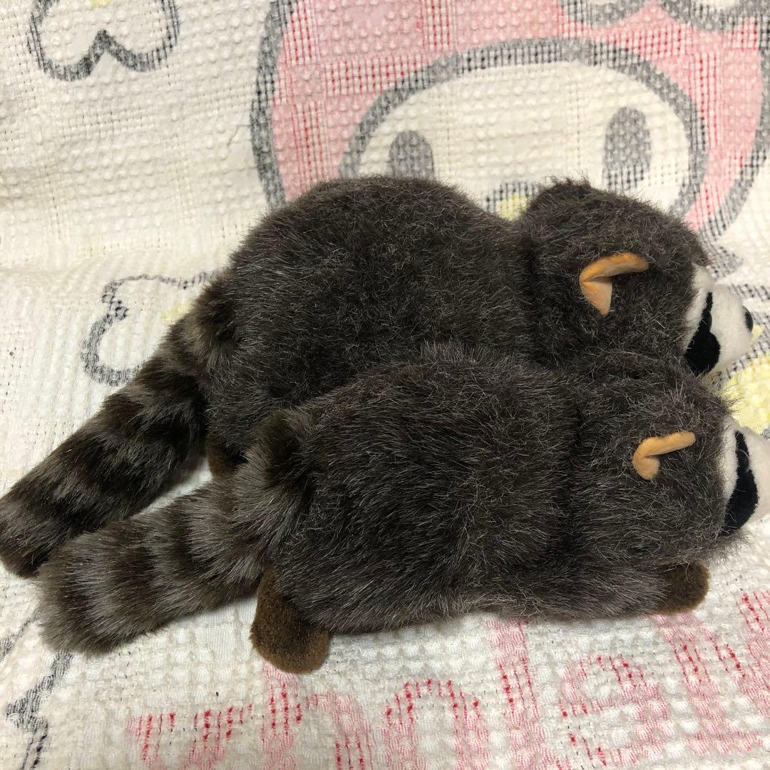 昭和レトロ ヴィンテージ ファースト社 アライグマ ぬいぐるみ 2こ