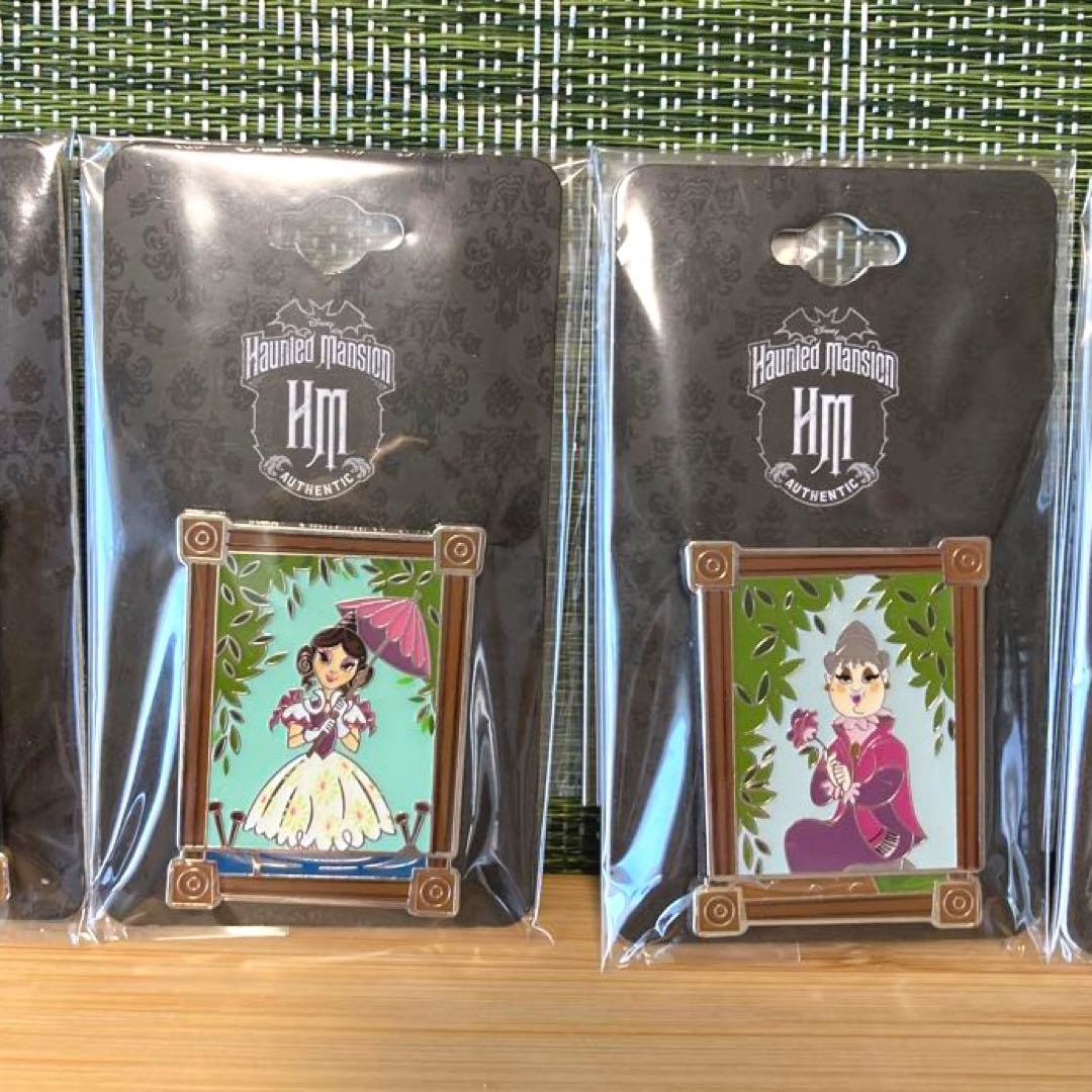 海外 ホーンテッドマンション ピンバッジ 5点セット ディズニー 伸びる