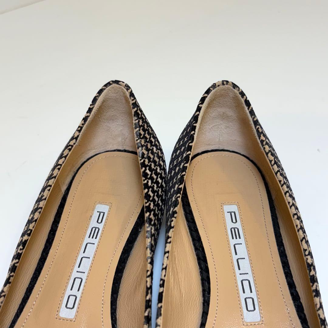 最終値下げ‼️(美品)ペリーコ 千鳥格子 フラットパンプス 23.5cm