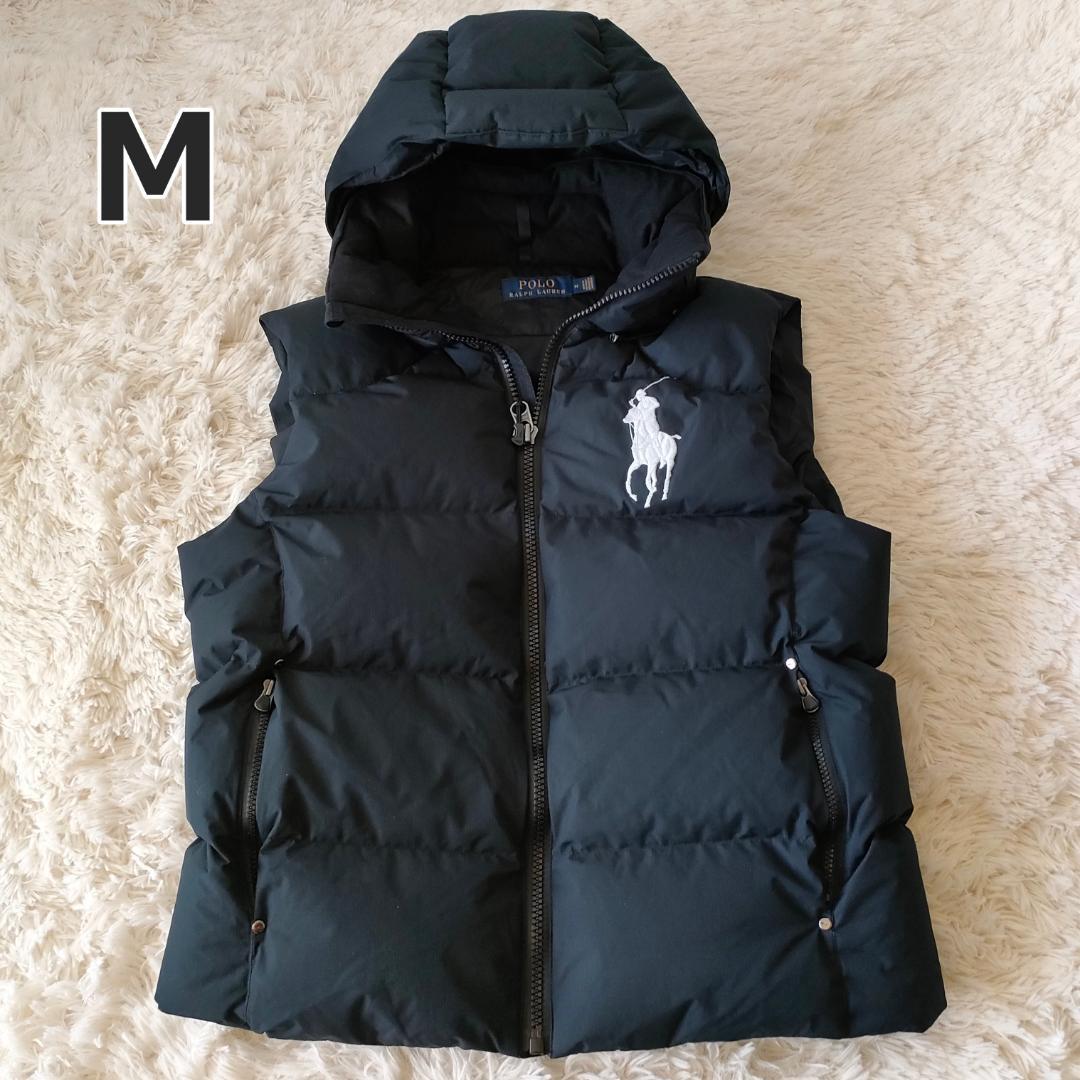 美品 ポロラルフローレン ダウンベスト ビッグポニー 刺繍 2way