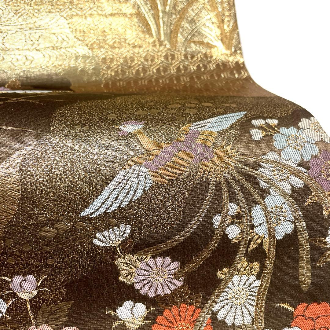 A1858 ○高級 正絹 九百新花鳥錦 六通 袋帯 - メルカリ