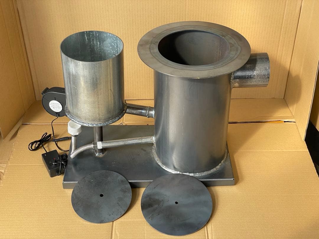 廃油ストーブ 耐熱塗装無し 送風機付き - メルカリ