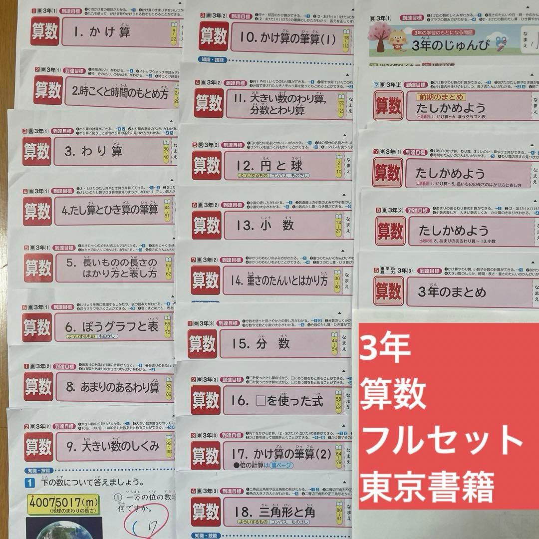2024年度版 3年算数 日本標準 カラーテスト 1年分 東京書籍 - メルカリ