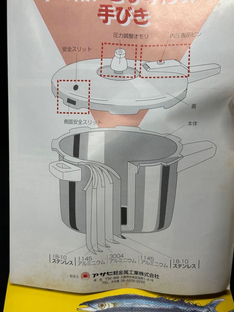 【未使用品】アサヒ軽金属　活力鍋　5.5L 圧力鍋　1.45キロ圧調理